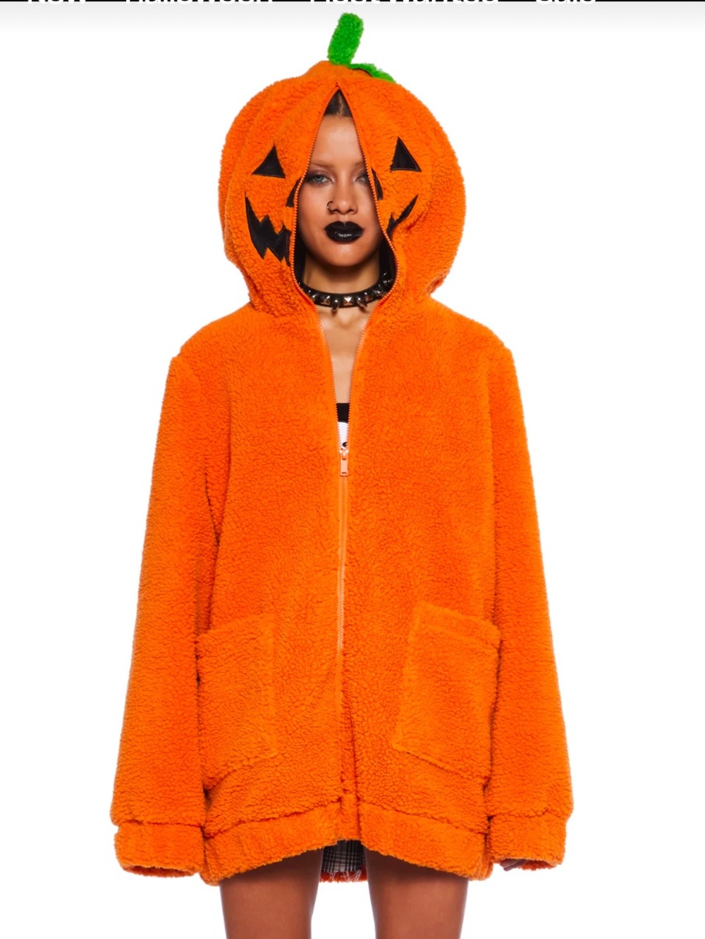 Dolls Kill Trickz n’ treatz URBAN LEGEND PUMPKIN HOODED SHERPA hoodie Halloween